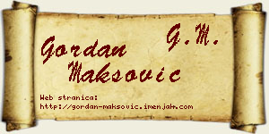 Gordan Maksović vizit kartica